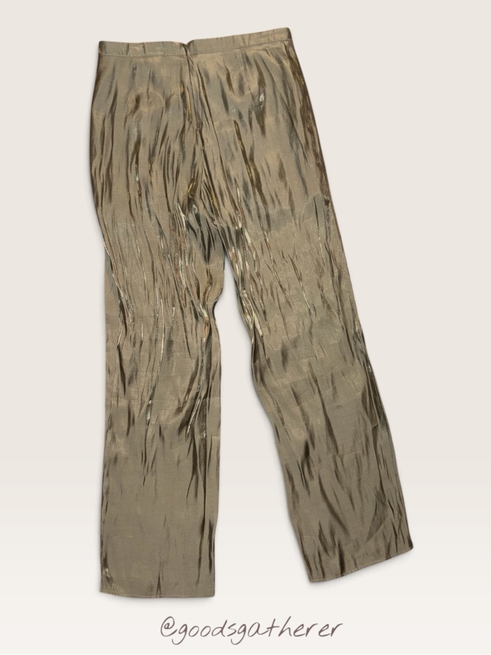 NWT Cloud Ten Ring In The New Pants M Olive Metallic Satin Y2K Wide Leg